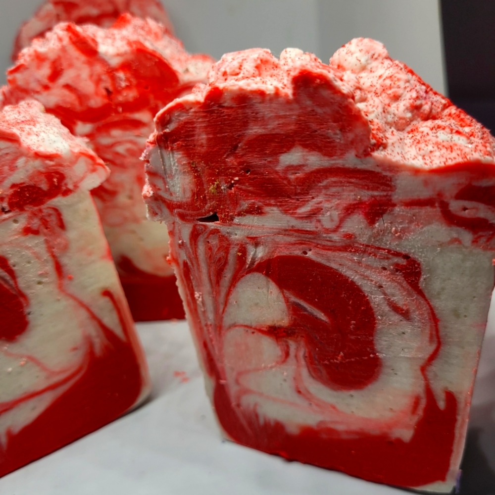 Handmade 2 large heavy scented with rose soap bars w goats milk - Picture 3 of 11